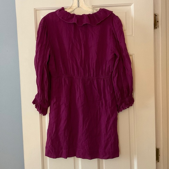 Free People Morning Light Mini Dress Purple Ruffled Tie V Neck Boho Size S - Picture 8 of 11